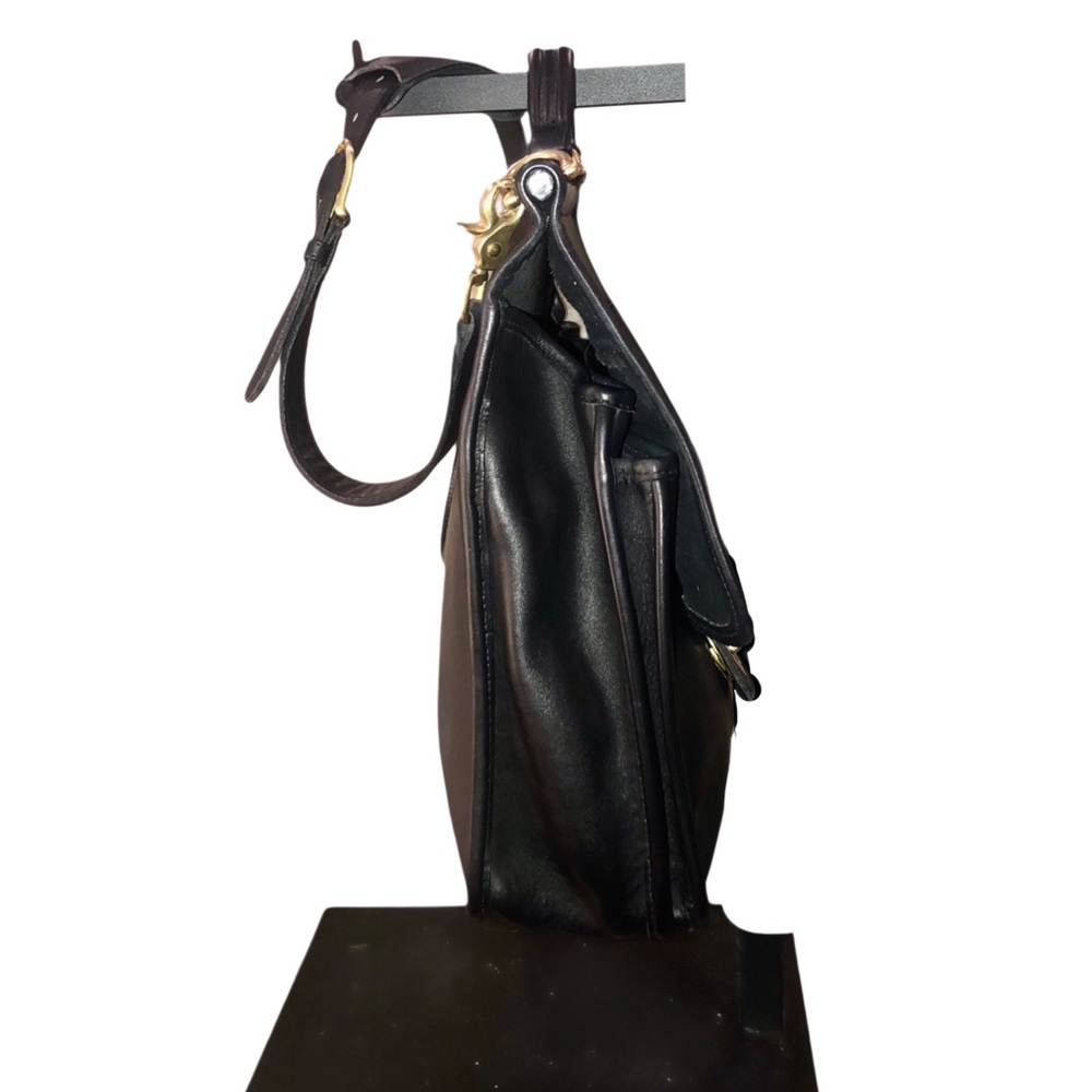 Vintage COACH Kensington Black Leather Briefcase with Dual Front Pockets Strap - Picture 5 of 15